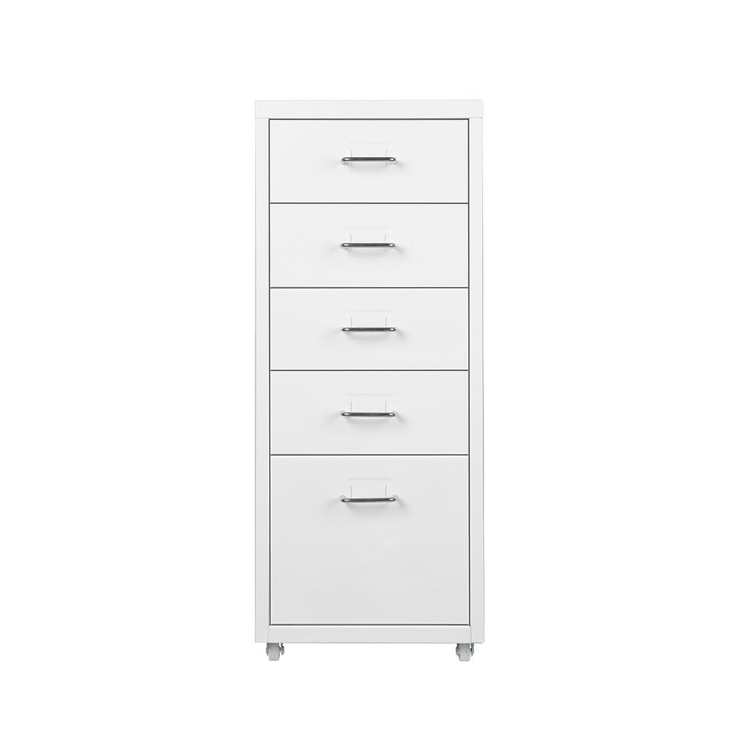 Levede 5 Drawer Office Cabinet Drawers White-1954802728165314561