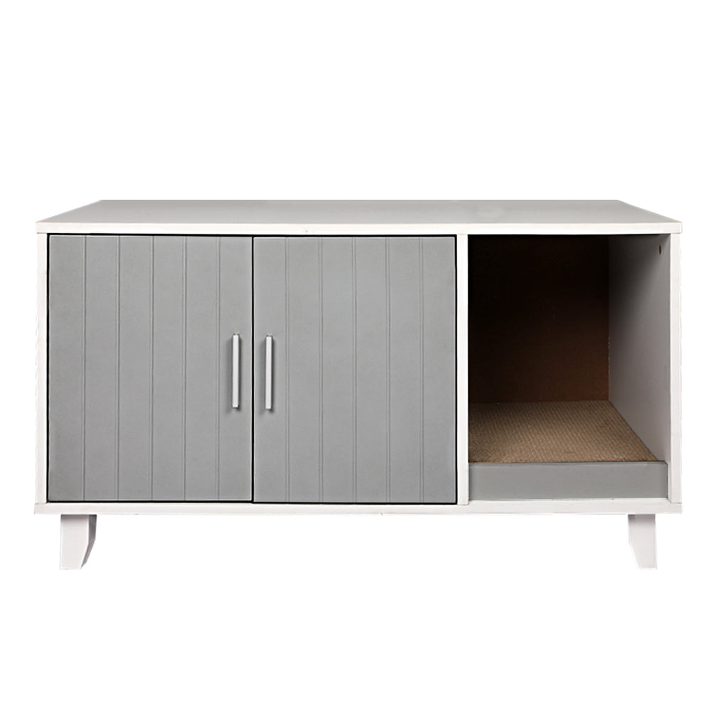 PaWz Enclosed Cat Litter Cabinet Box Grey-1954802552142958593