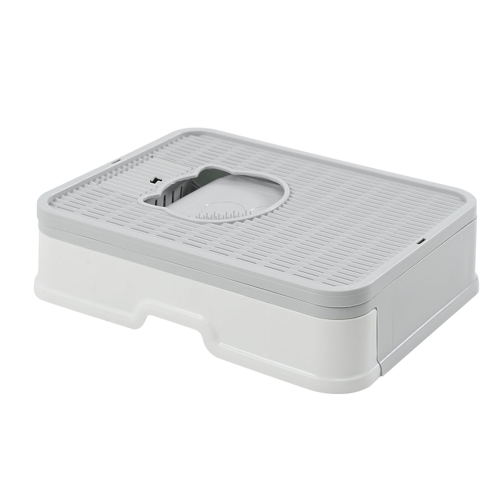 PaWz Foldable Cat Litter Box Tray Enclosed Grey-1954802553015373825