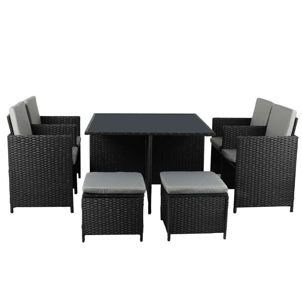Levede 9PCS Outdoor Table Chair Set-1954802883304230913