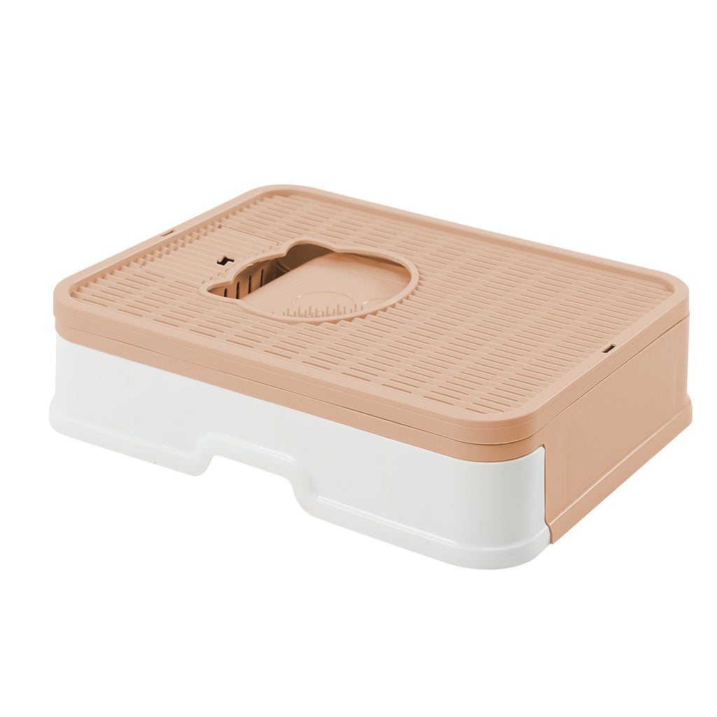 PaWz Foldable Cat Litter Box Tray Enclosed Pink-1954802553183145985