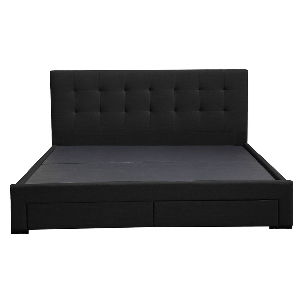 Levede Queen Bed Frame Fabric Tufted Dark Grey-1972833487778091009
