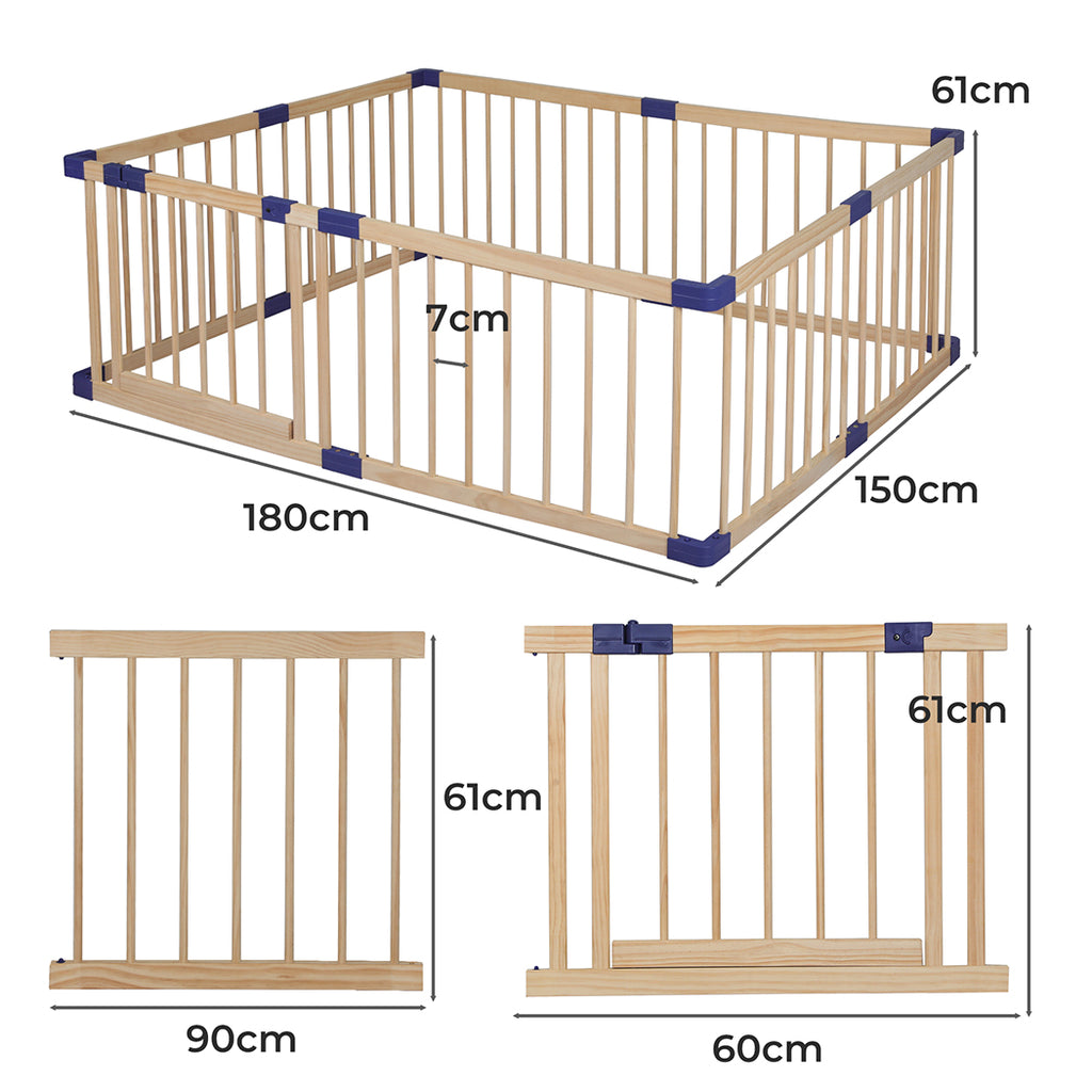 BoPeep Kids Playpen Wooden Baby Safety Large-1954802777876205570