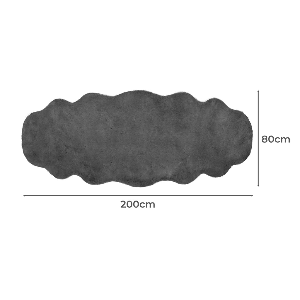 Marlow Floor Rug Area Rugs Cloud Fluffy 80X200cm Grey-1954802714525437954