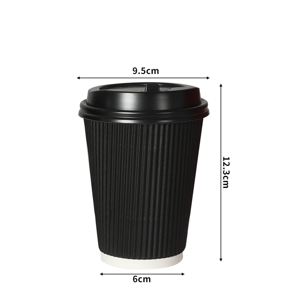 200 Pcs 16oz Disposable Takeaway Coffee Black-1954802896084275202