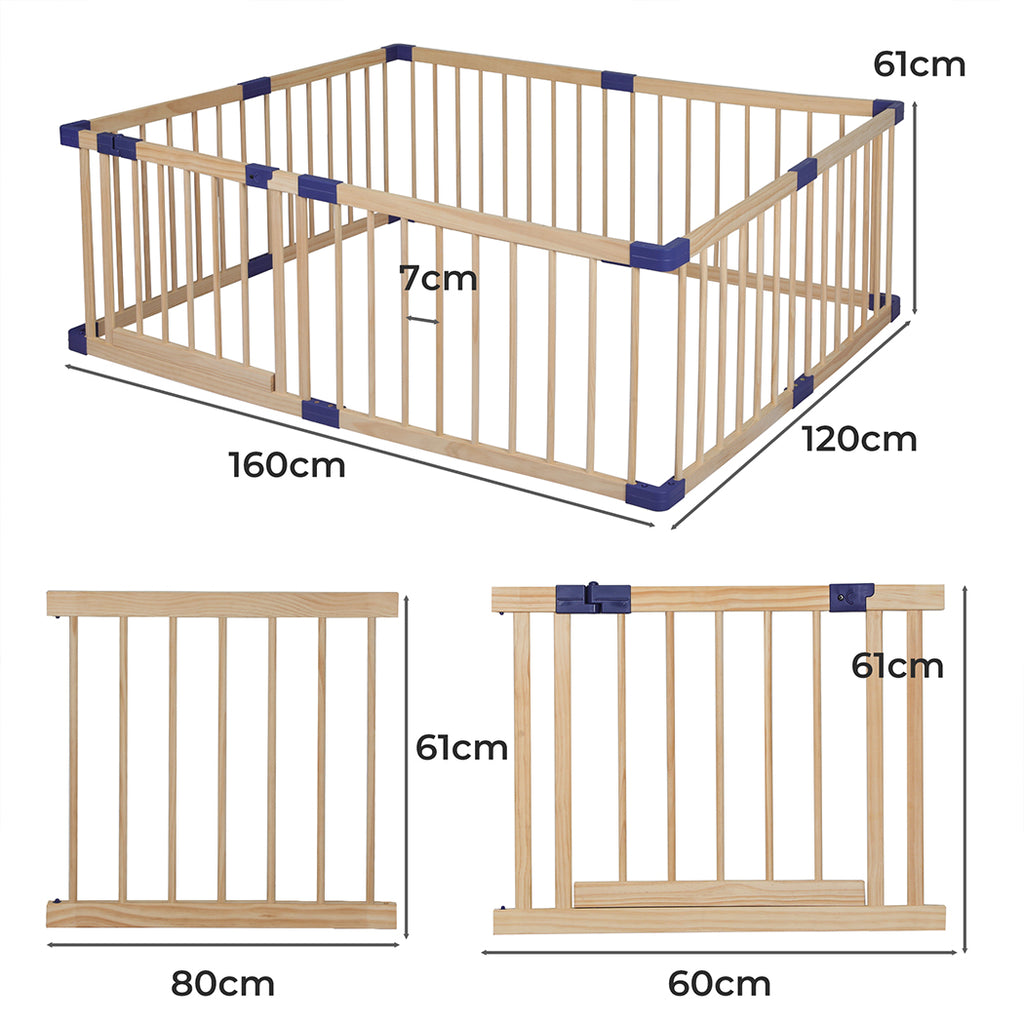 BoPeep Kids Playpen Wooden Baby Safety Medium-1954802778073337858