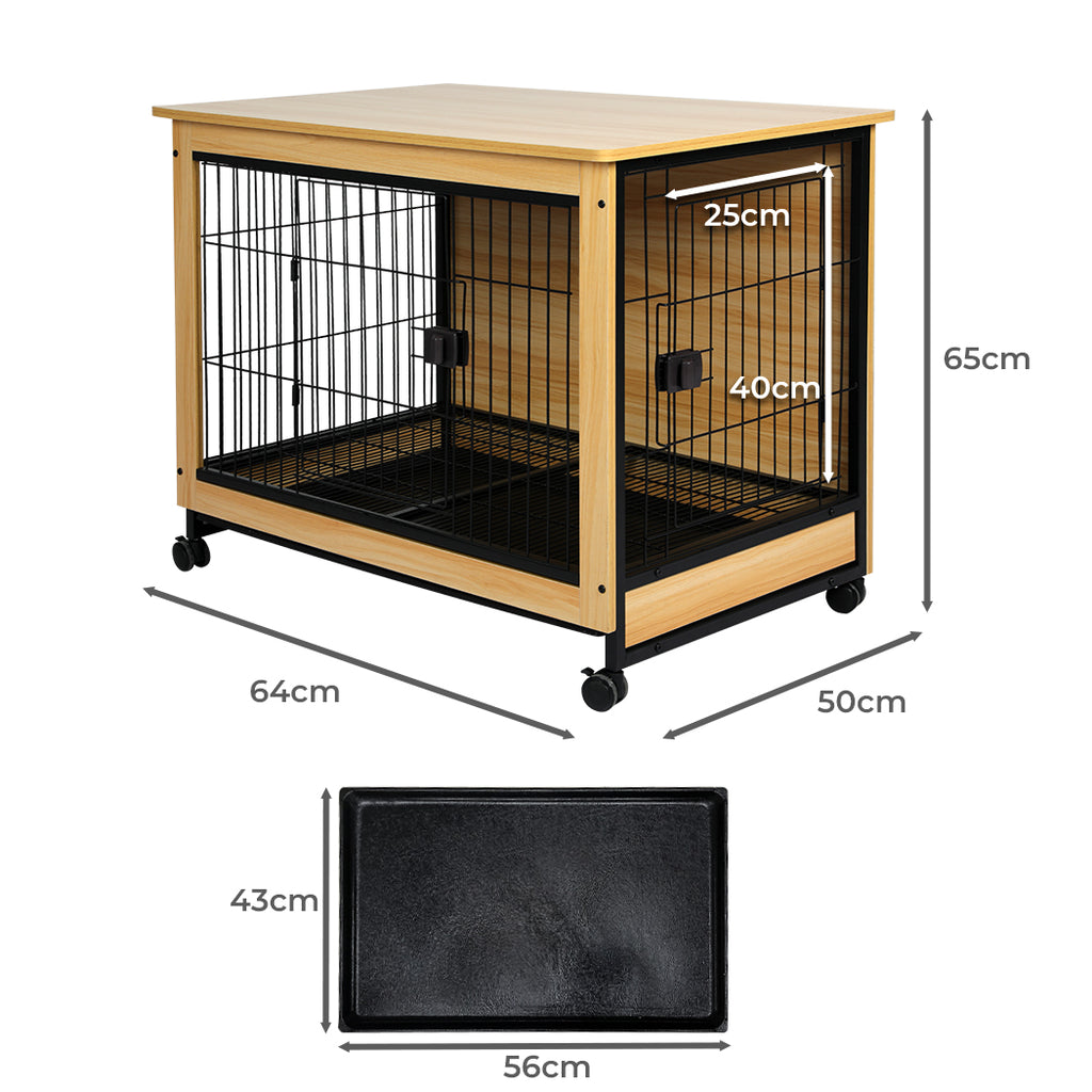 PaWz Wooden Wire Dog Kennel Side End M Medium-1954802558493134850