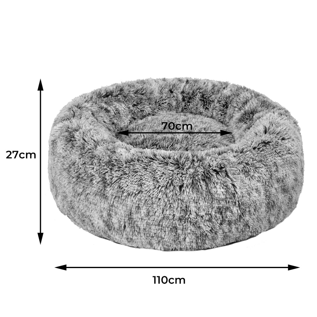 PaWz Pet Bed Cat Dog Donut Nest Calming XL Charcoal X-Large-1954802520169779202