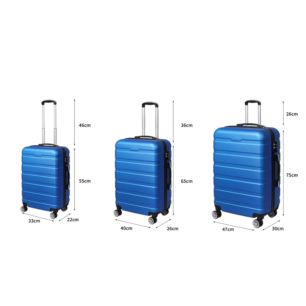 Slimbridge 3PC Luggage sets Suitcase Blue-1954802816736432130