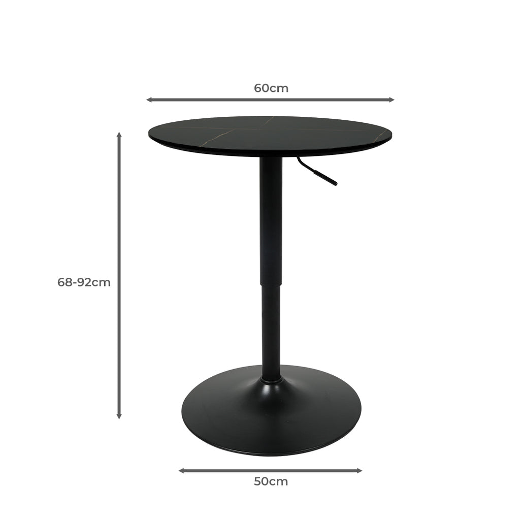 Levede Bar Table Swivel Gas Lift Counter Black-1954802991219478530