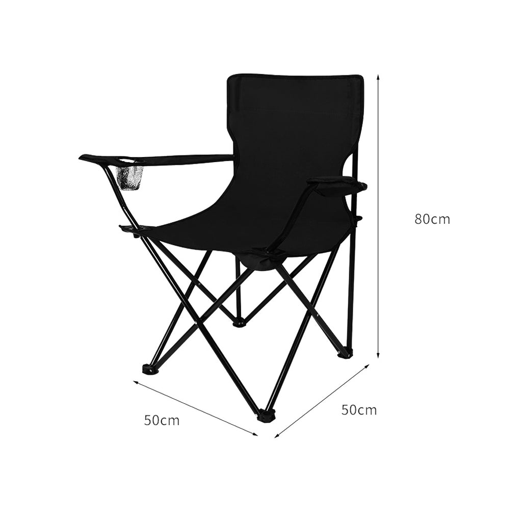 Levede Camping Chairs Folding Arm Foldable Black-1954802874701713410