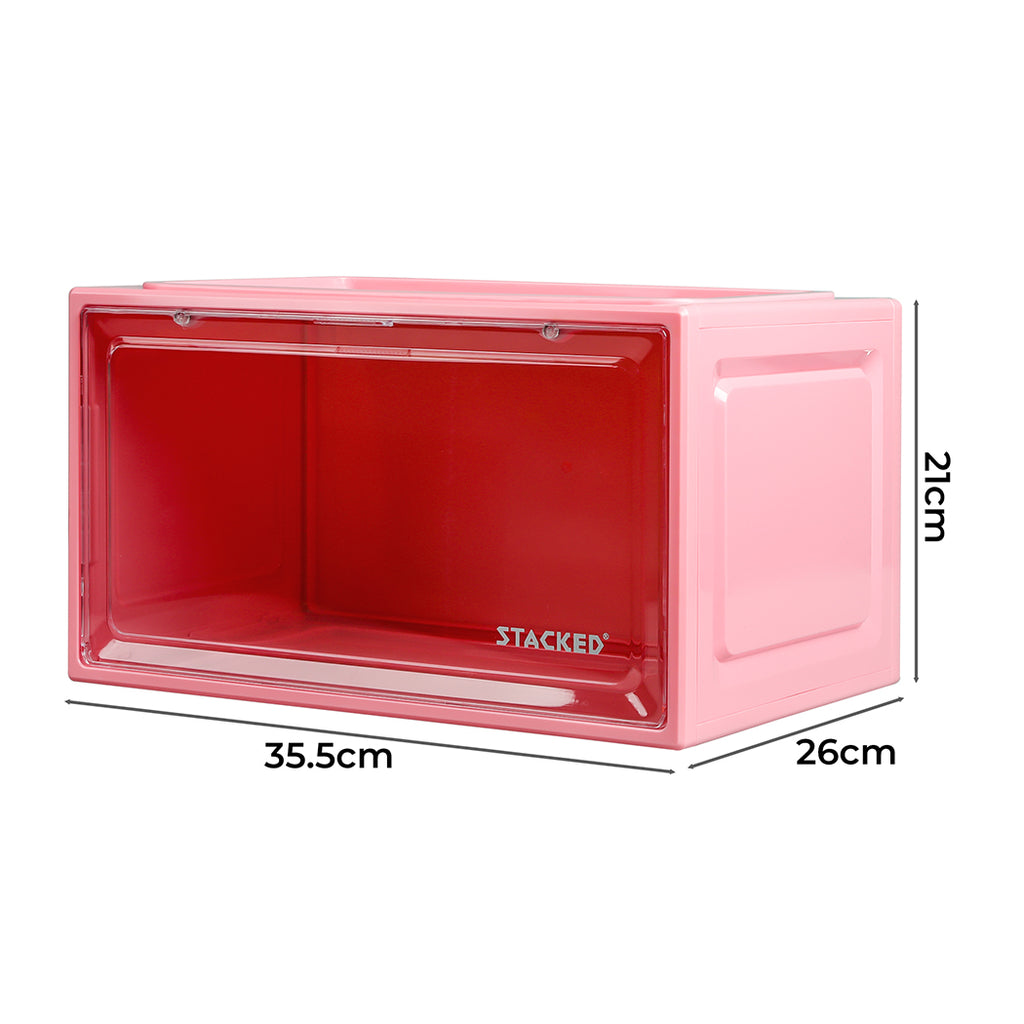 Stacked Sneaker Display Case Stackable Pink-1954802602084536322