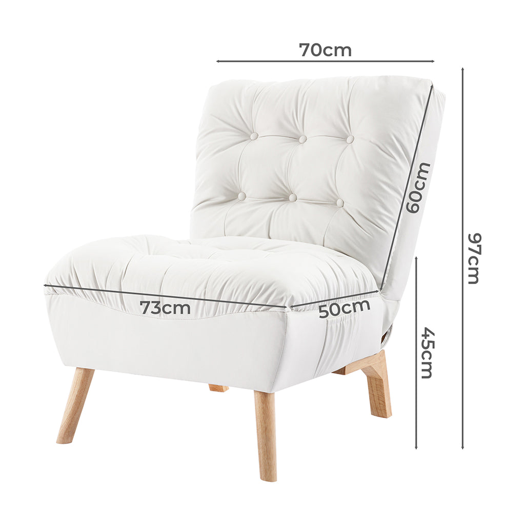 Levede Lounge Accent Chair Sofa Recliner Cream-1954802893257314306