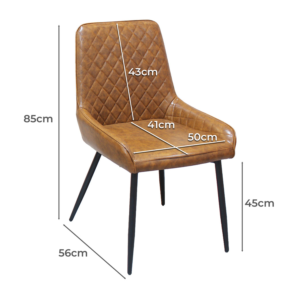 Dining Chairs x 4 Padded Seat PU Faux Leather-1954802379283107842