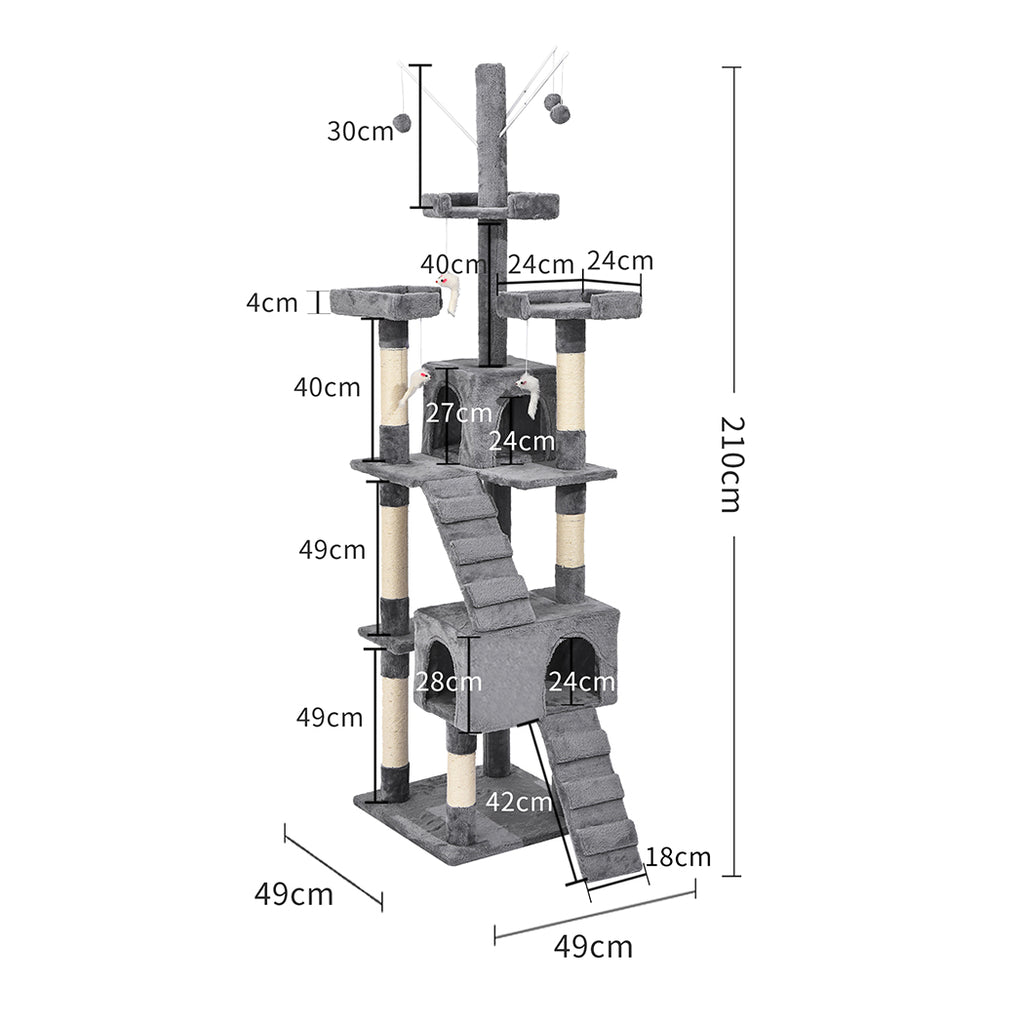 PaWz Cat Tree Scratching Post Scratcher Grey-1954802766077628418