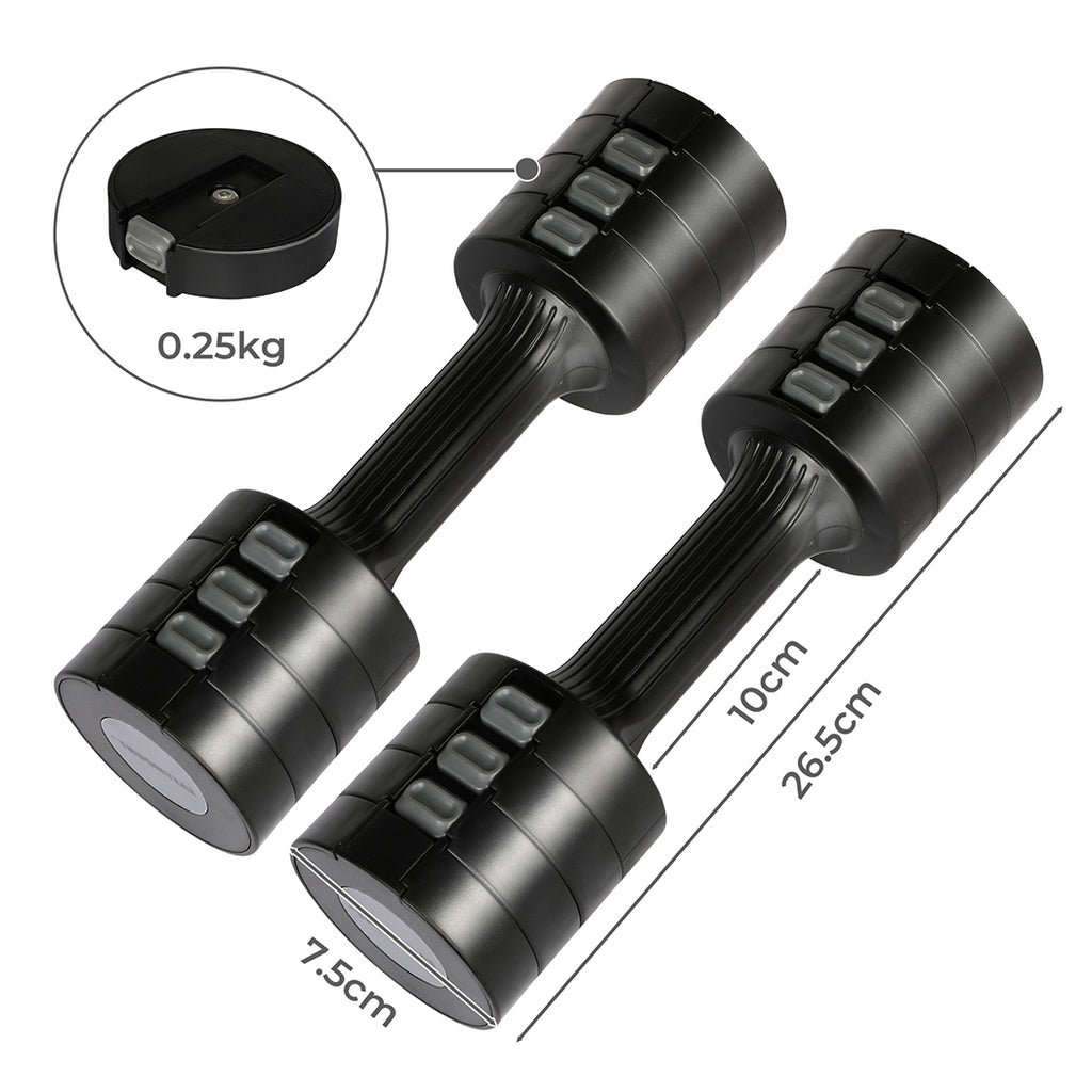 Centra A Pair Of 1KG To 5KG Dumbbells Black-1954802366251405314