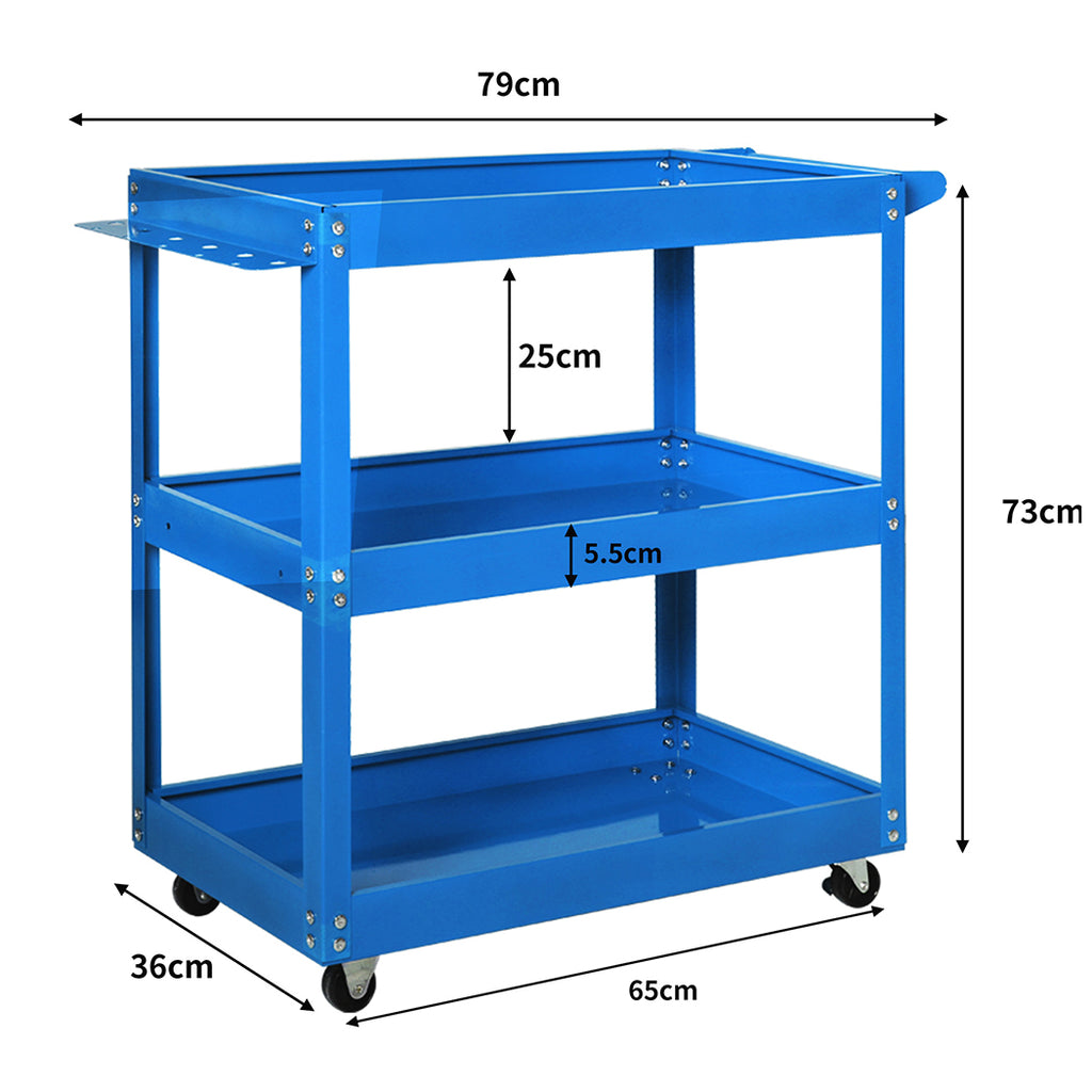 Traderight Tool Cart Trolley Toolbox Blue-1954802742346256386