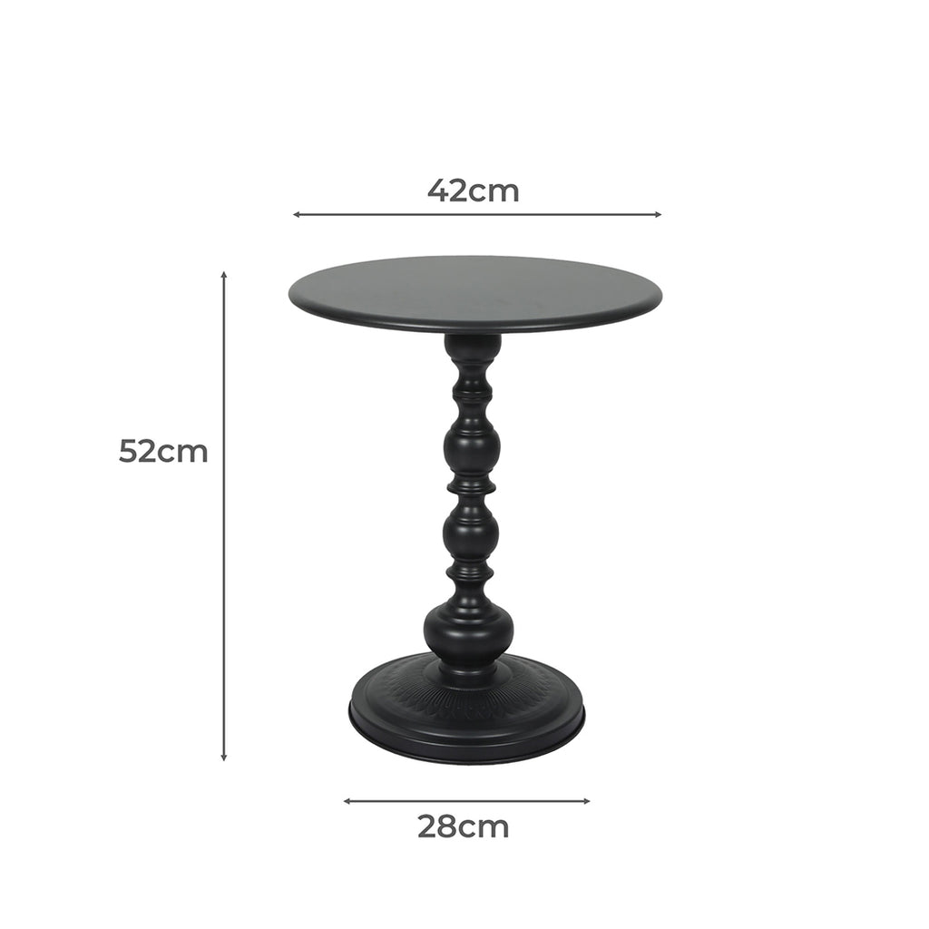 Levede Side Table Vintage End Round Black-1954802989973770242