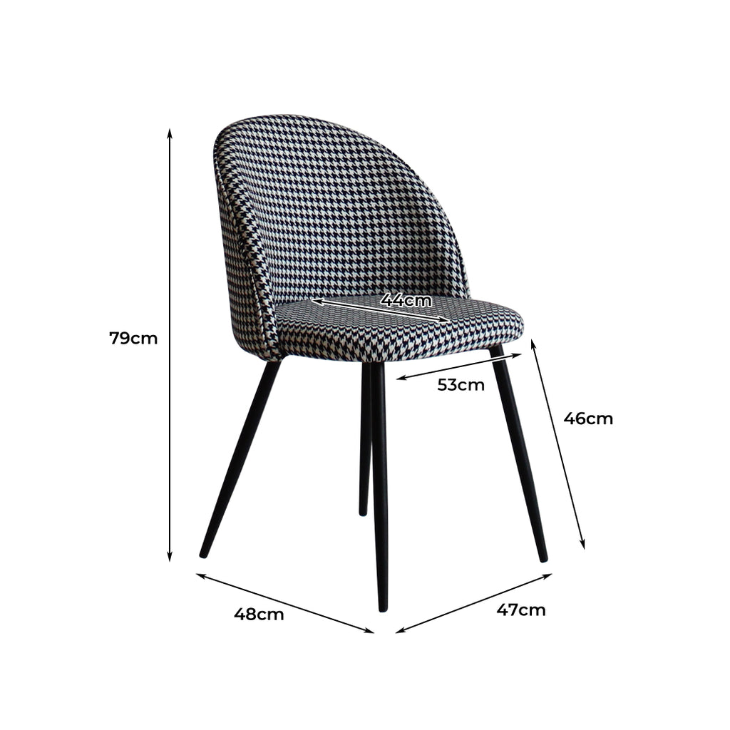Levede 2x Dining Chairs Kitchen Cafe Black and White-1954802979513176066