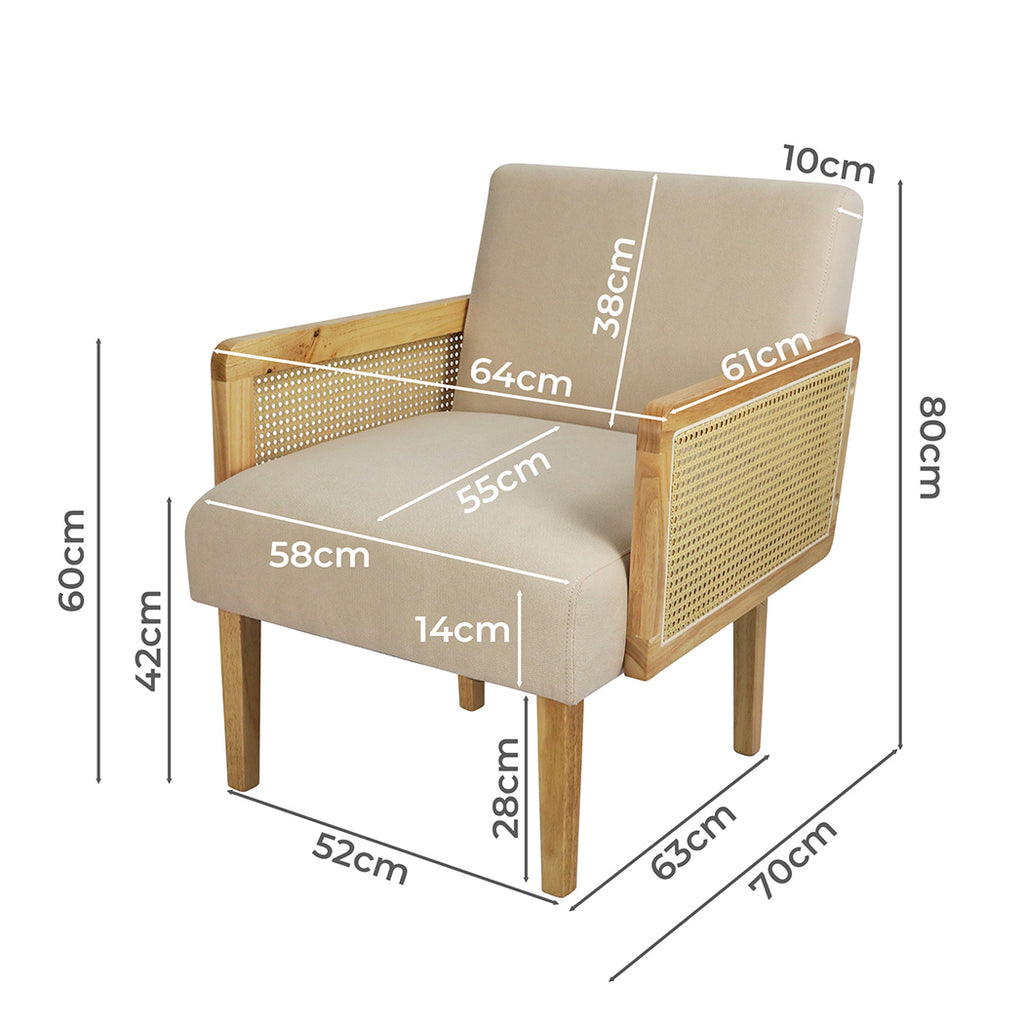 Levede Rattan Lounge Armchair-1954802349432246274