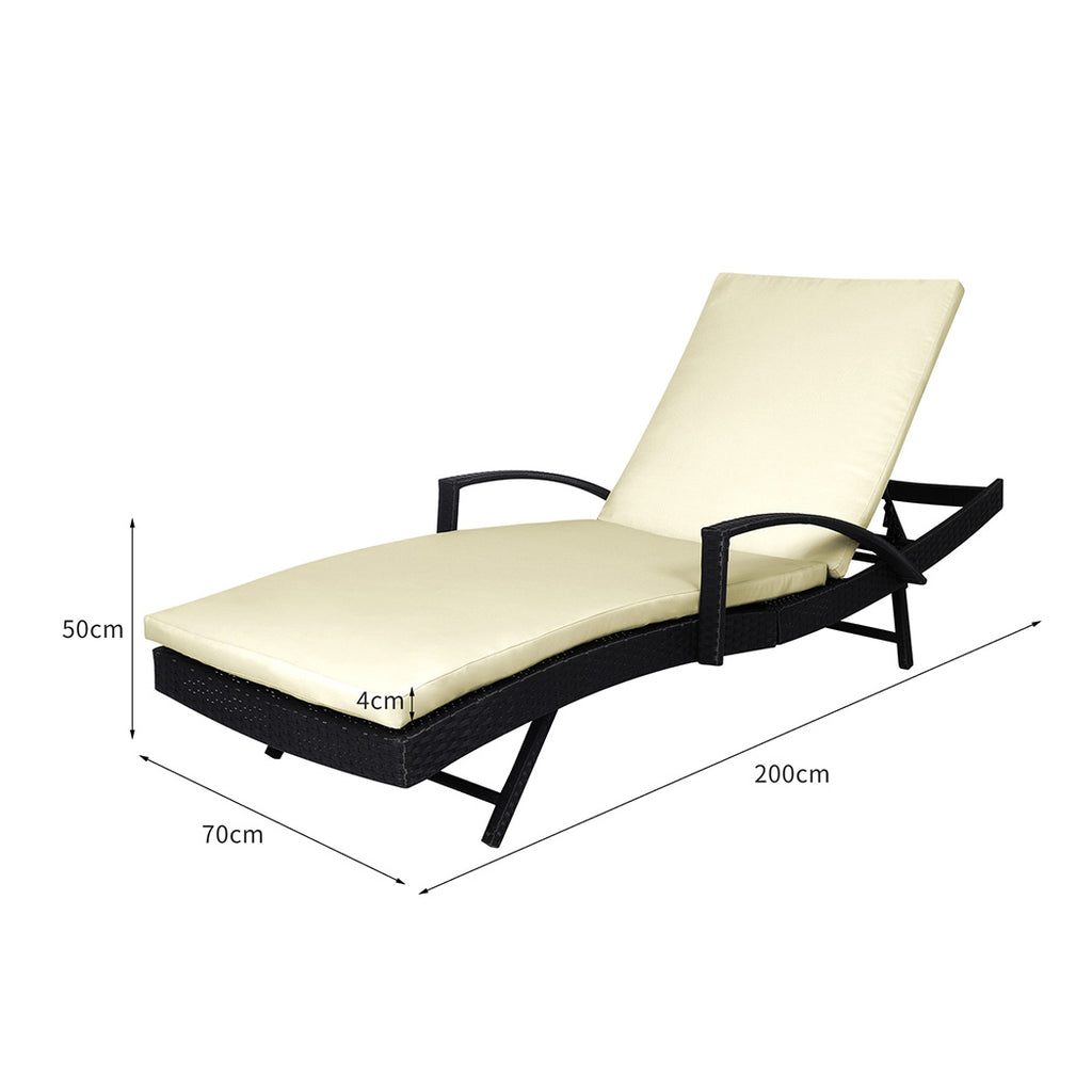 Levede Outdoor Sun Lounger Furniture Beige-1954802878212345858