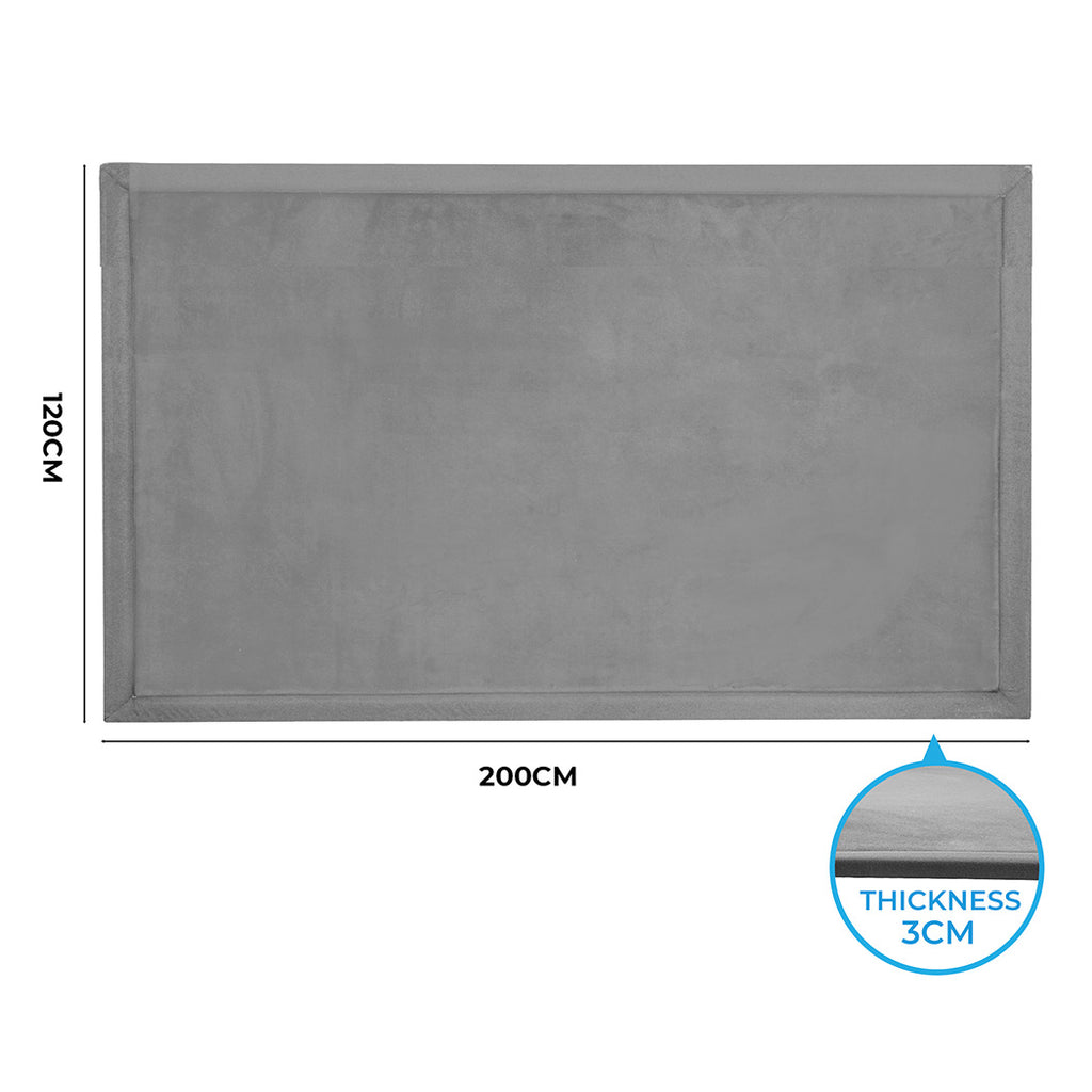 Marlow Coral Velvet Area Rugs Large Mat 120x200cm Grey-1954802461621489666