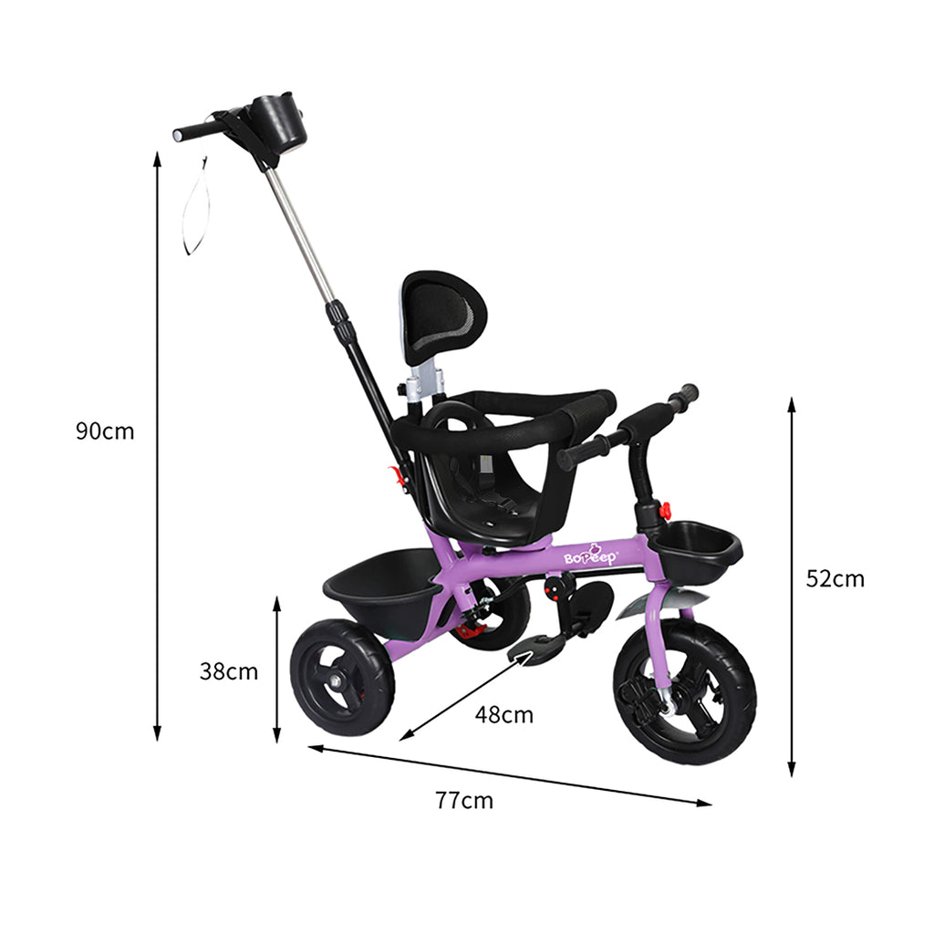 BoPeep Kids Tricycle Ride On Trike Toddler Purple-1954802769999302658