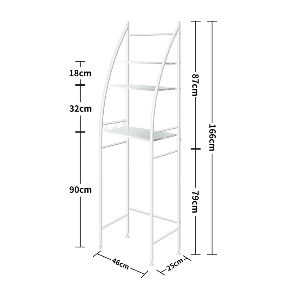 Dutxa 3 Tier Over Toilet Storage Shelf White-1954802749820506114