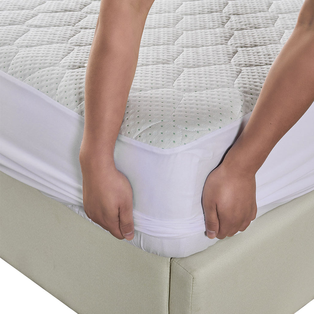 Dreamz Mattress Protector Topper Bamboo Double-1954802845337391107