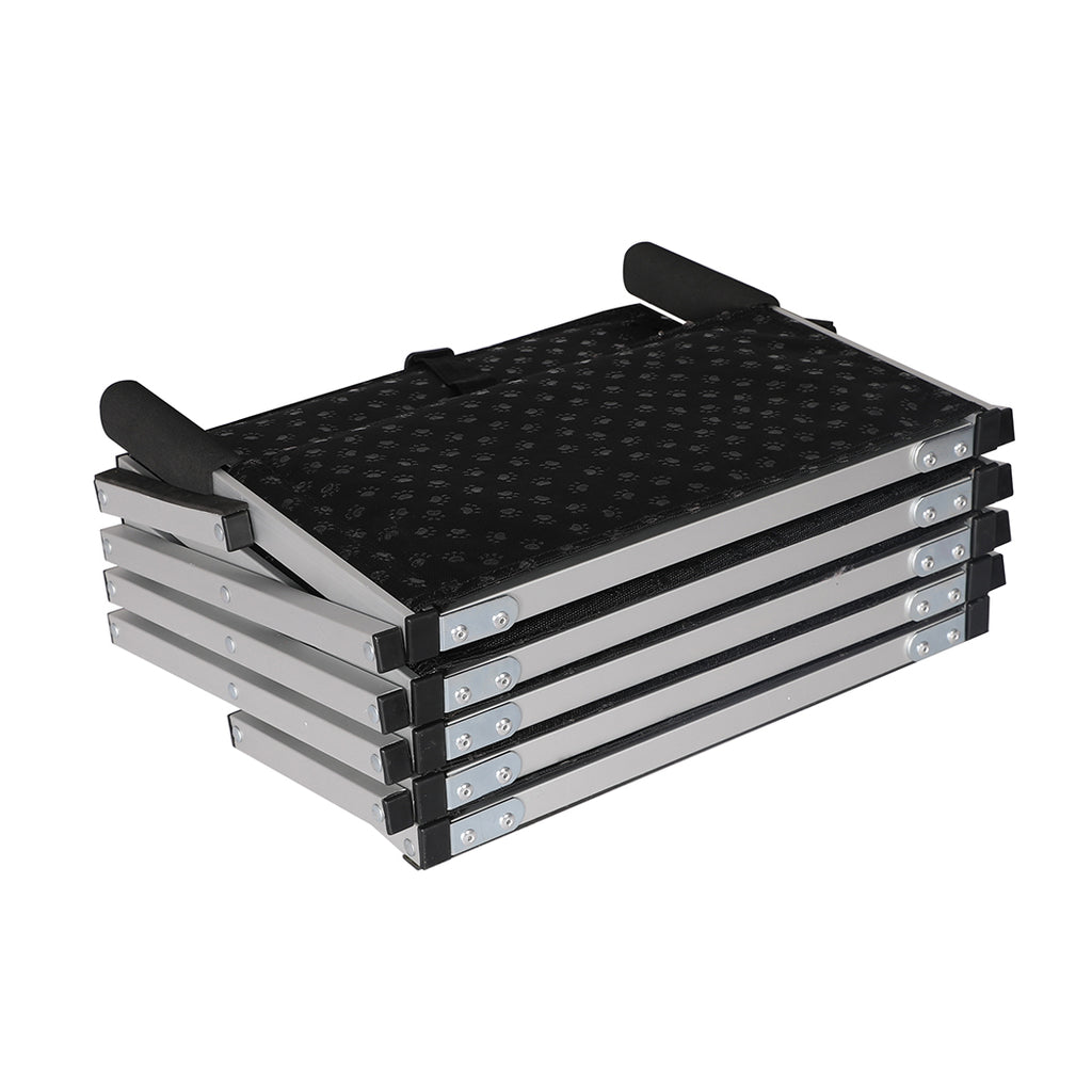 PaWz 5 Steps Dog Ramp Adjustable Height Black-1954802550364573699