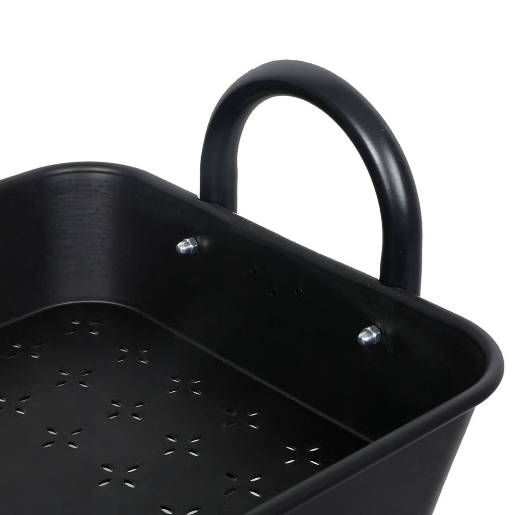 Levede 3 Tiers Kitchen Storage Trolley Black-1954802729629126659