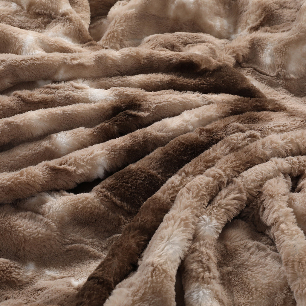 Dreamz Luxury Tie-dyed Blanket Brown 127cm x 152cm-1954802367232872451