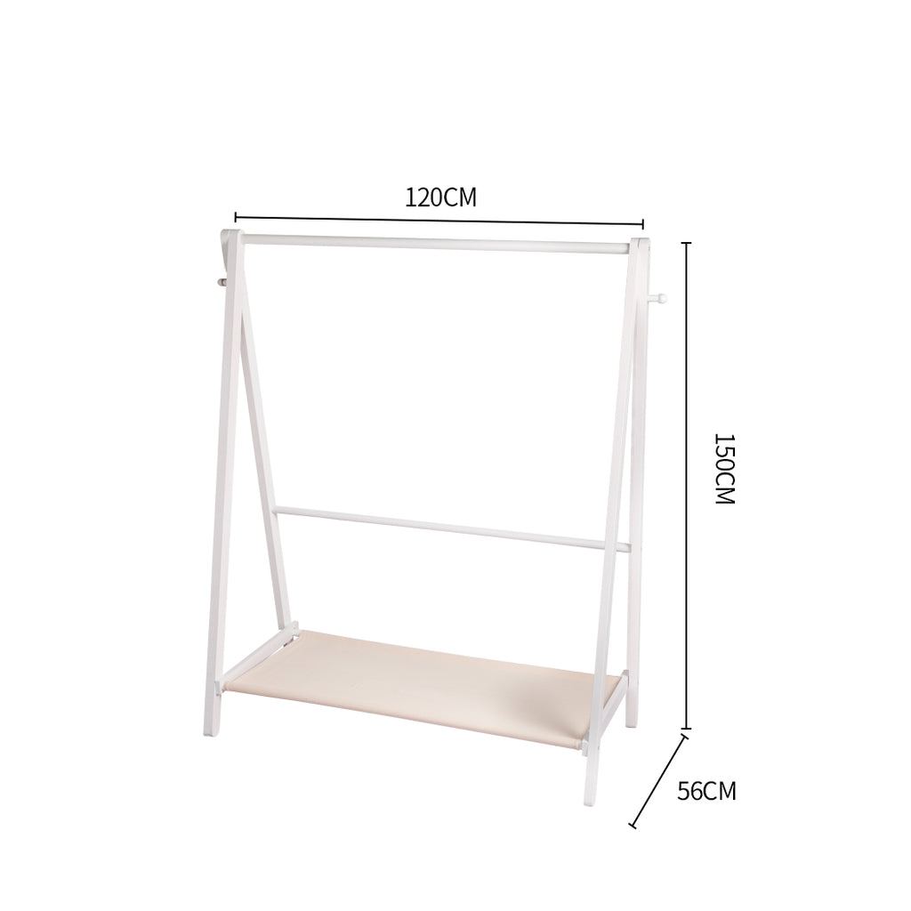 Levede Clothes Rack Wooden Wardrobe White-1954803003496206338