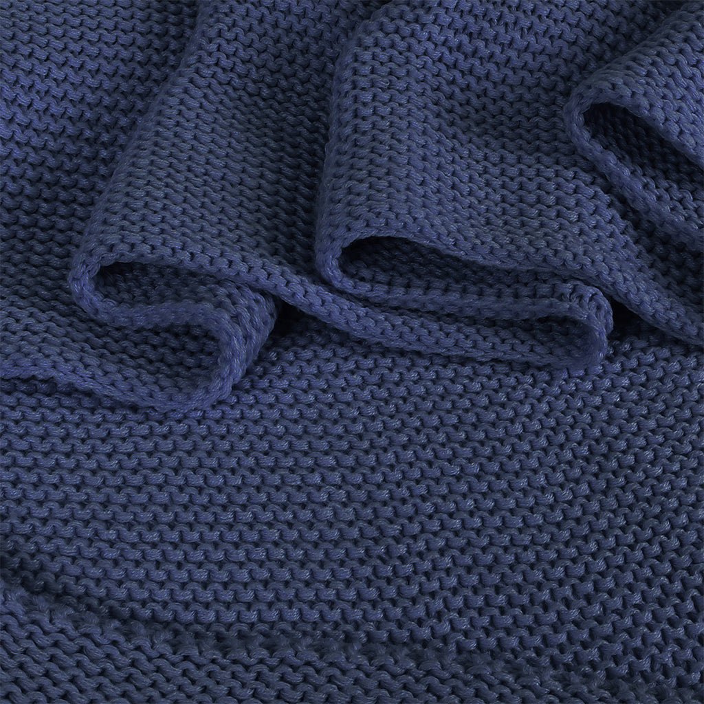 DreamZ Knitting Throw Blanket Cushion Navy-1954802942037069827