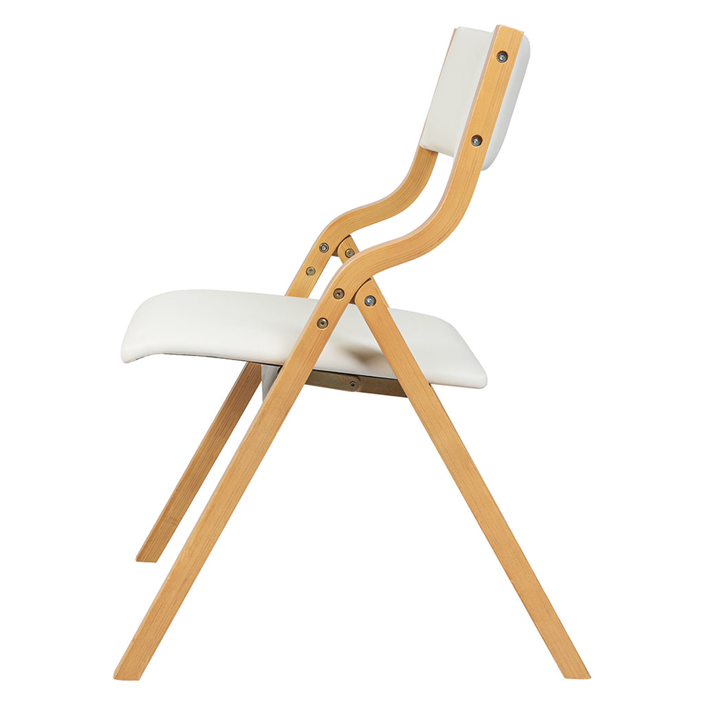 Levede 2x Dining Chairs Foldable PU Beige-1954802992888811523