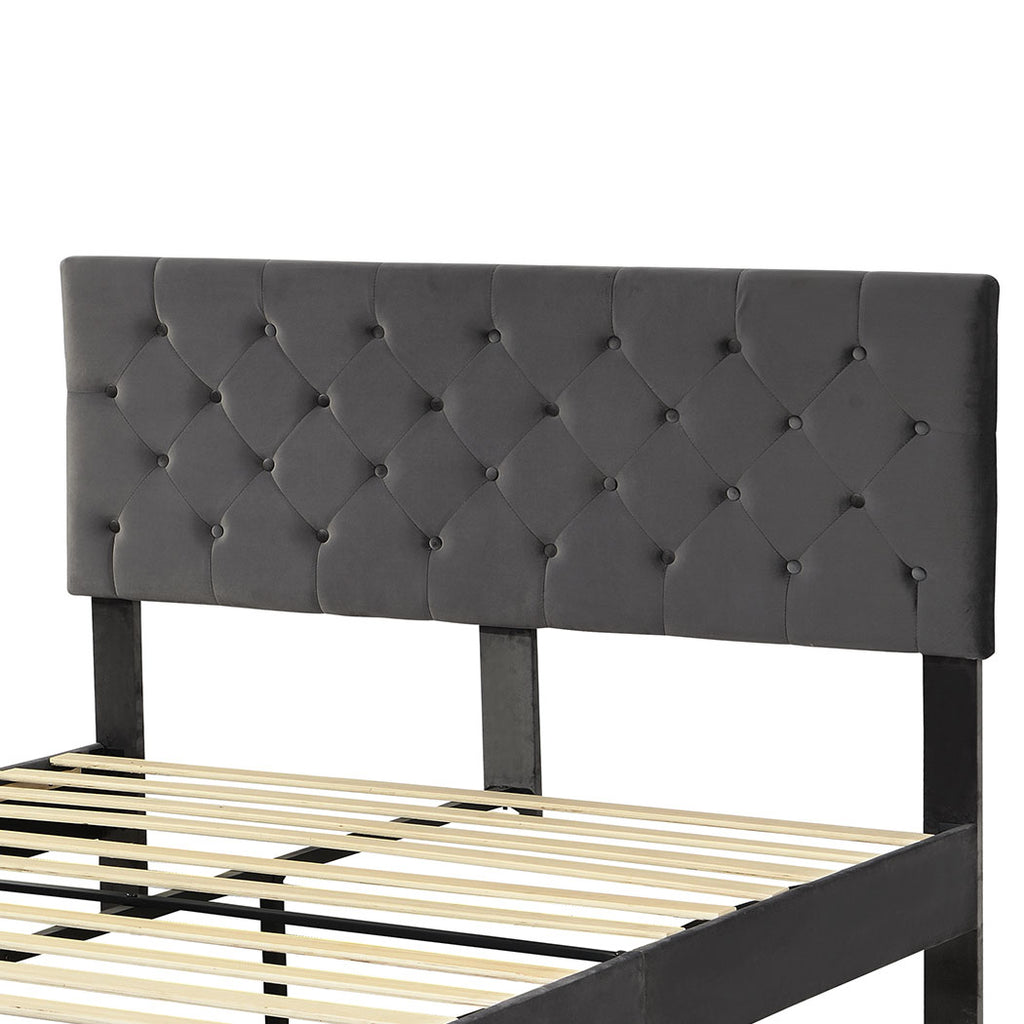 Levede Bed Frame Double Size Mattress Grey-1954802930125246467
