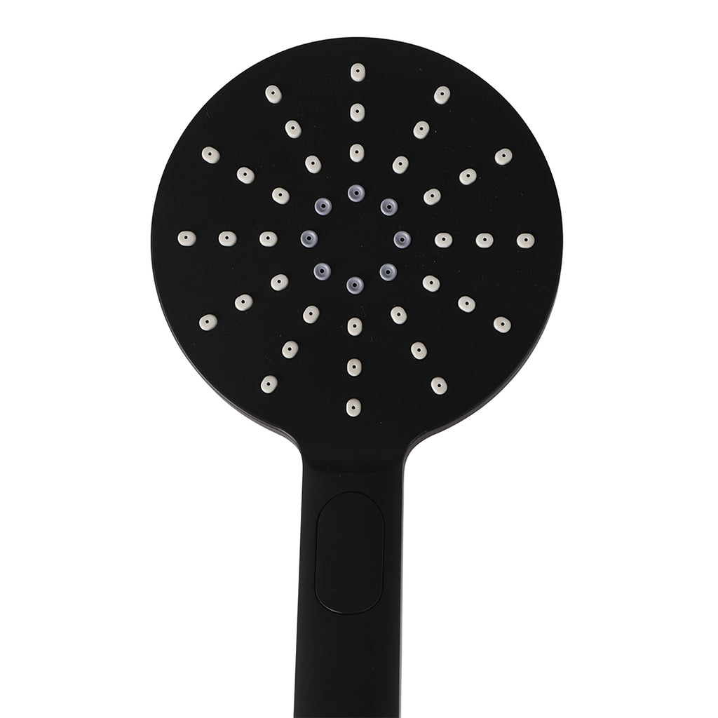 High Pressure Shower Head Set Rain Round Black-1954802953378467843