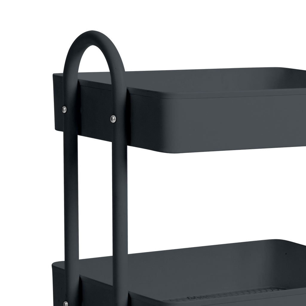 Levede 3 Tiers Kitchen Trolley Cart Grey-1954802728517636099