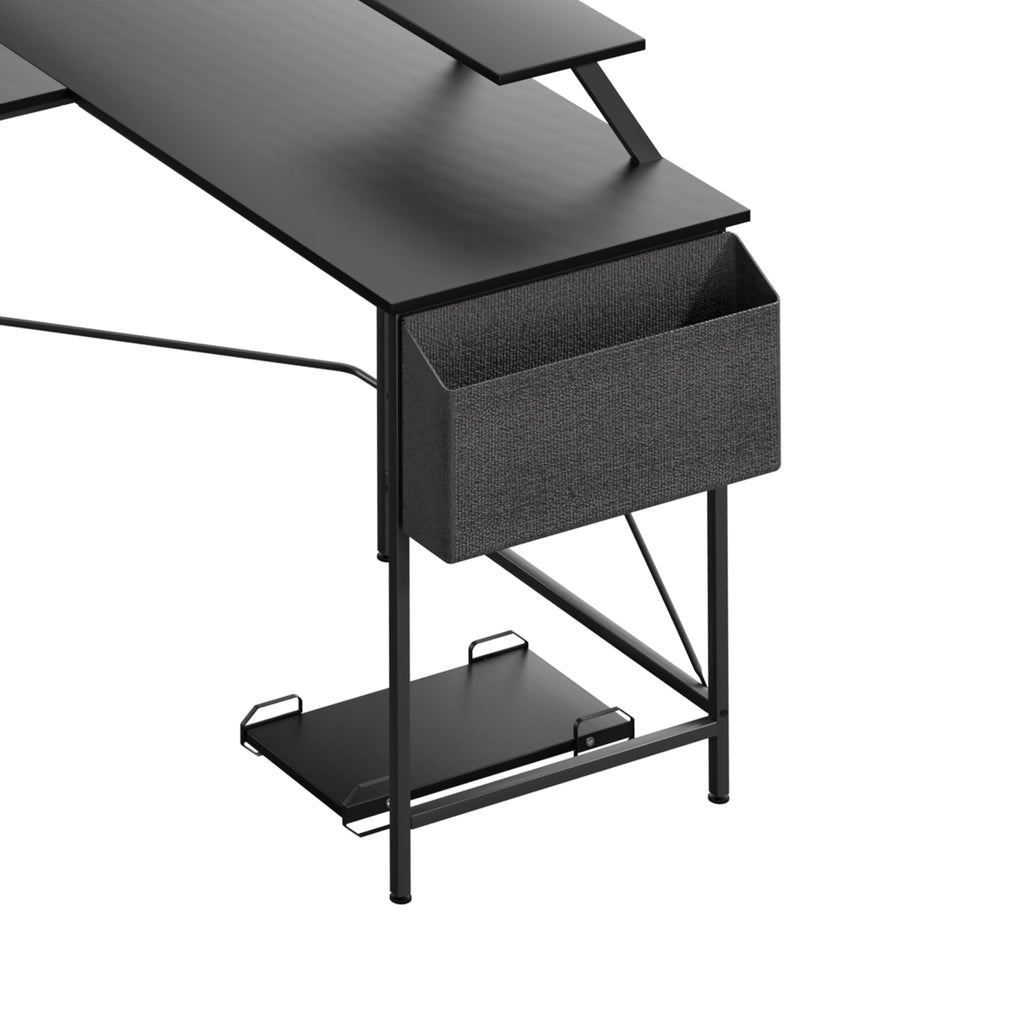 Levede Computer Desk Corner Desk Black-1954802381363482627