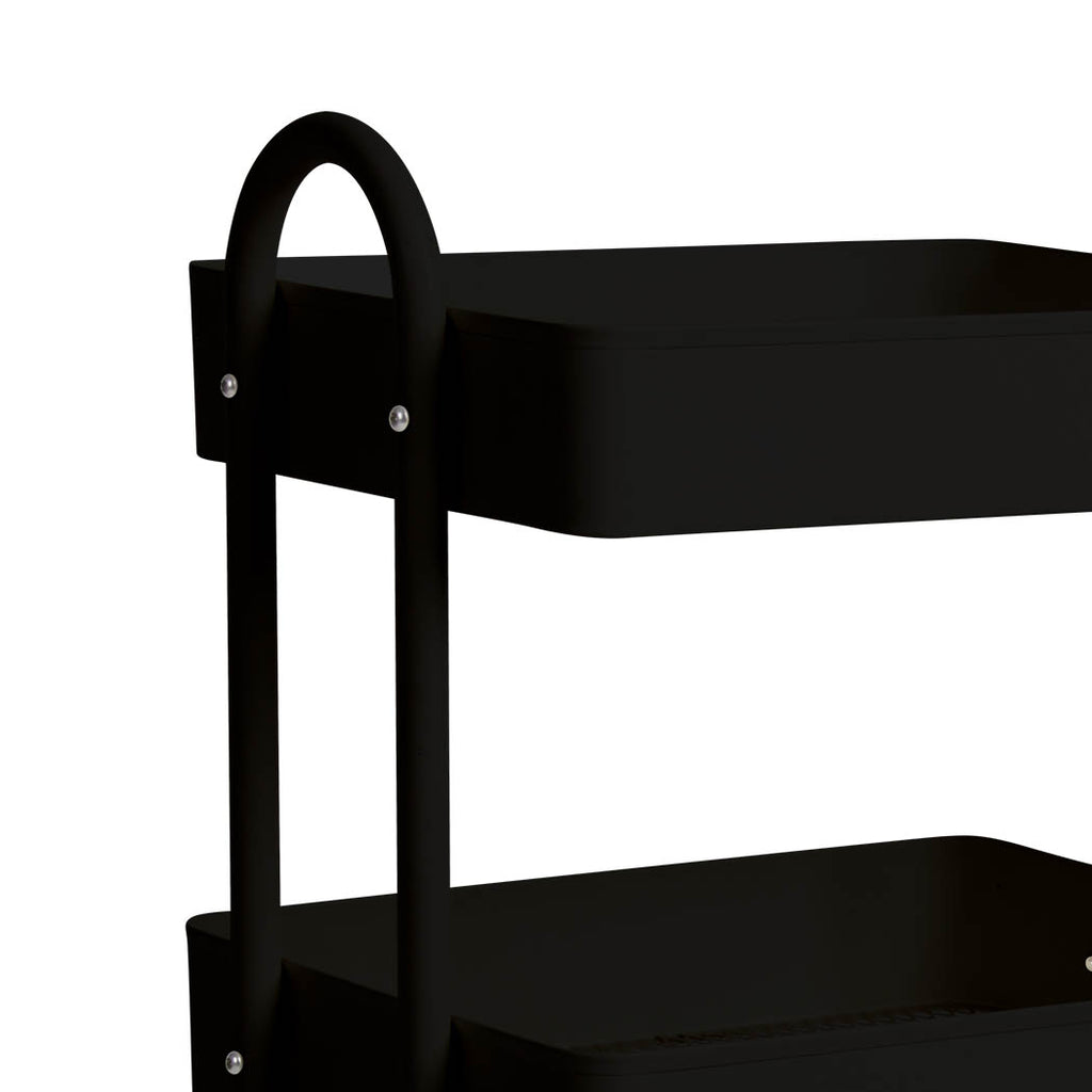 Levede 3 Tiers Kitchen Trolley Cart Black-1954802728345669635