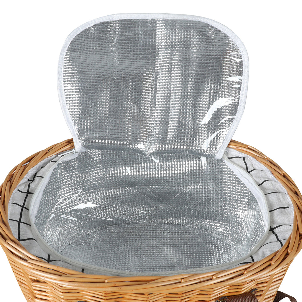Picnic Basket Set Willow Baskets Outdoor-1954802902241513476