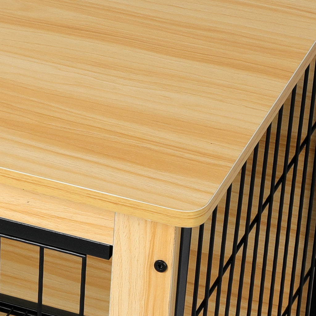 PaWz Wooden Wire Dog Kennel Side End M Medium-1954802558493134852
