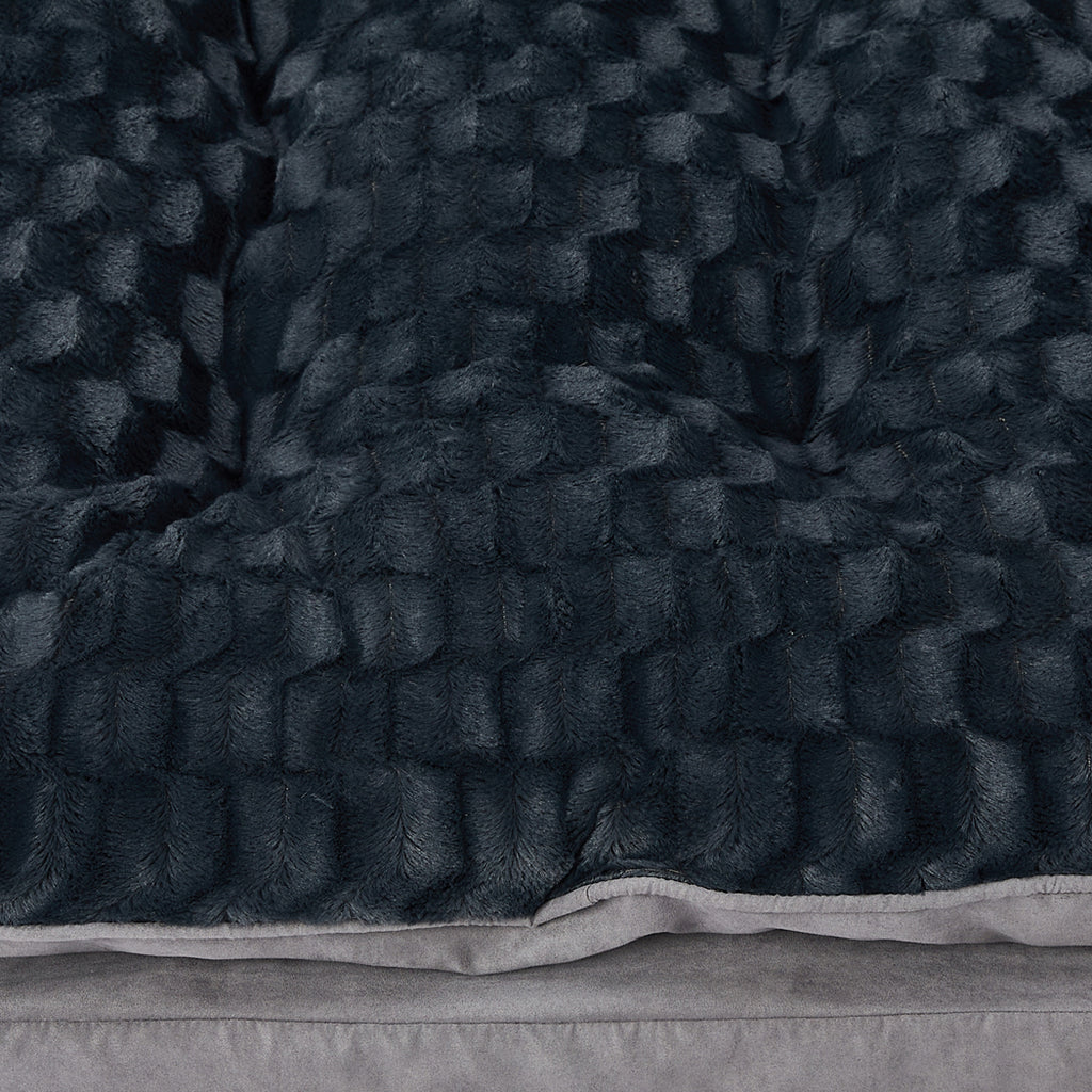 Dog Calming Bed Warm Soft Plush Comfy M Grey Medium-1954802527115546628