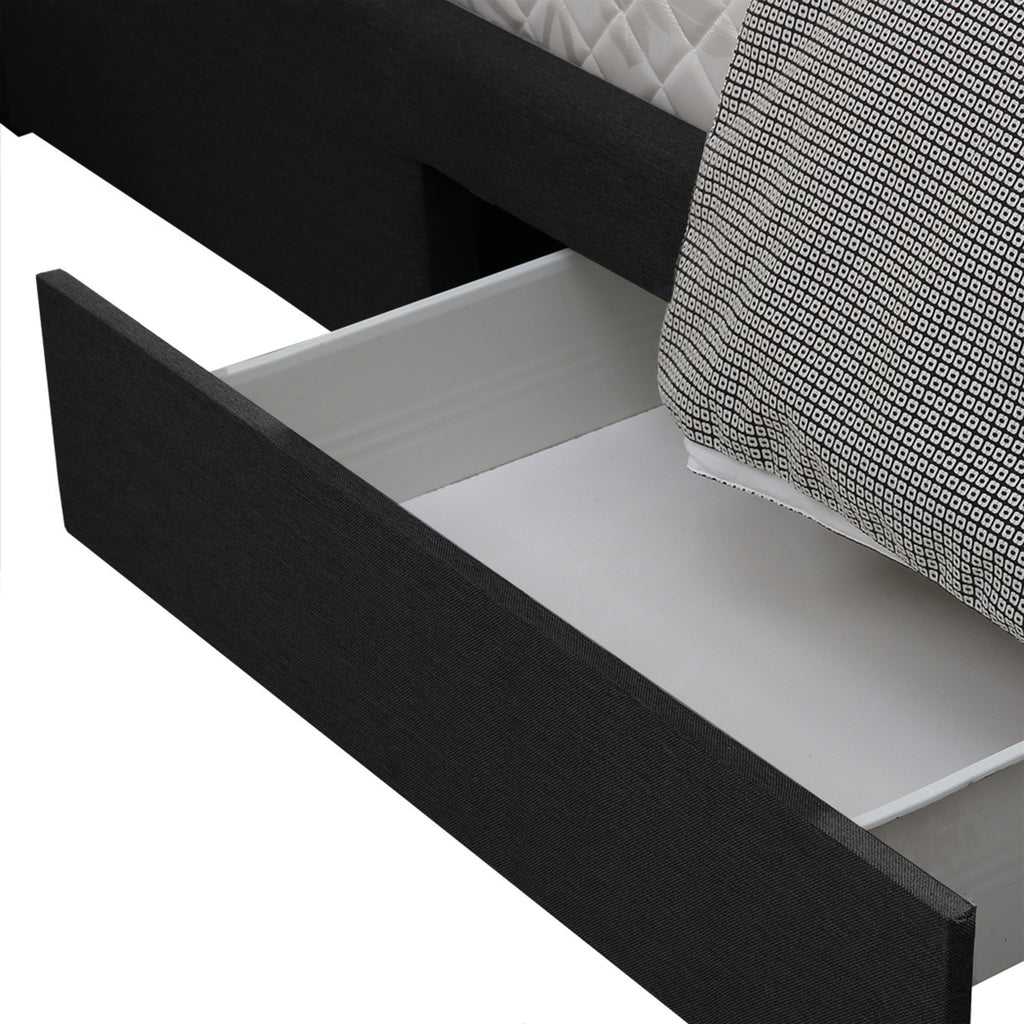 Levede Queen Bed Frame Fabric Tufted Dark Grey-1972833487778091012