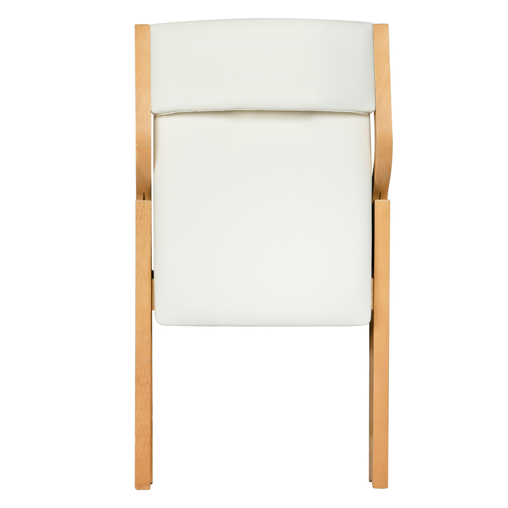 Levede 2x Dining Chairs Foldable PU Beige-1954802992888811524