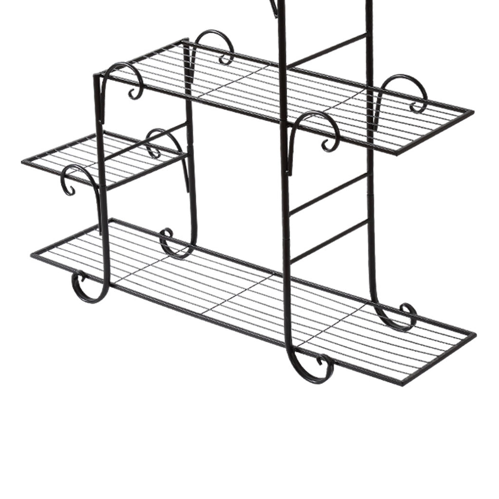 Levede Plant Stand Outdoor Indoor Metal Black-1954802662285381636