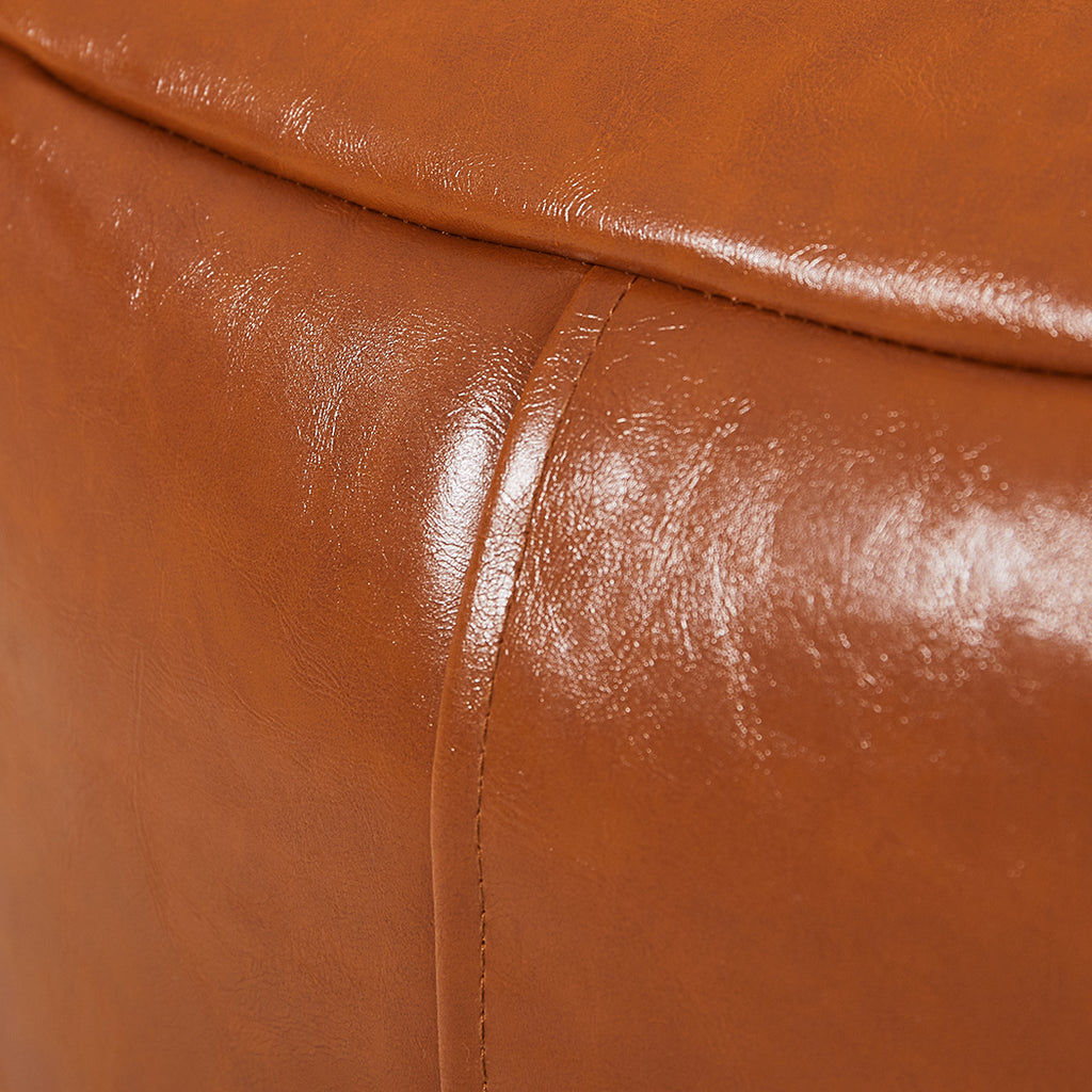 Marlow Bean Bag Chair Cover PU Couch Tan-1966287382567325701