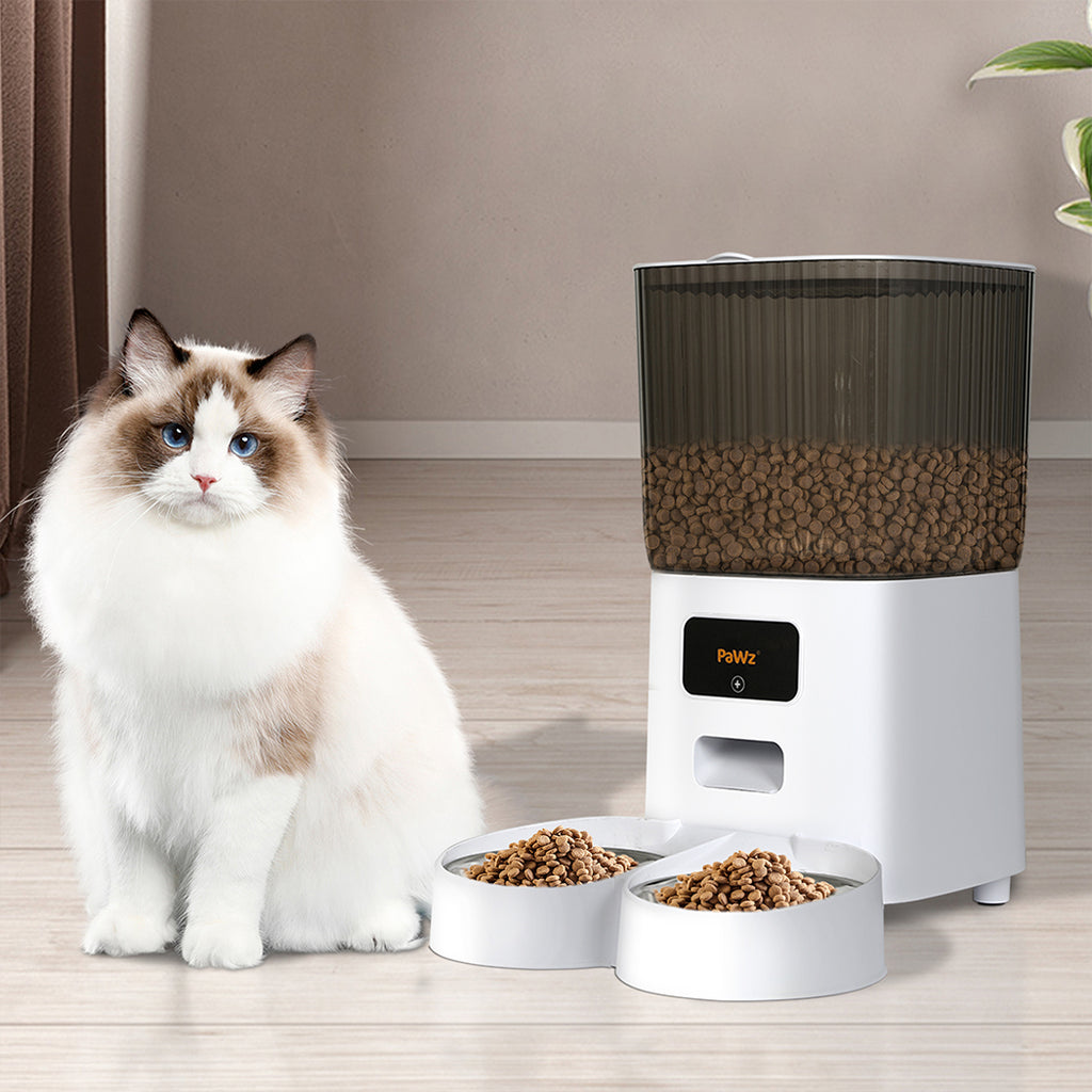 PaWz 5L Automatic Pet Feeder 2 Bowl White-1954802575639449607