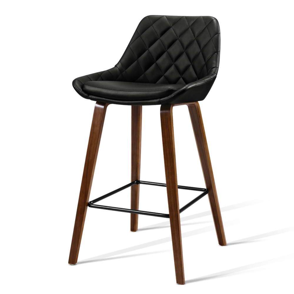 Artiss 2x Bar Stools PU Seat Wooden