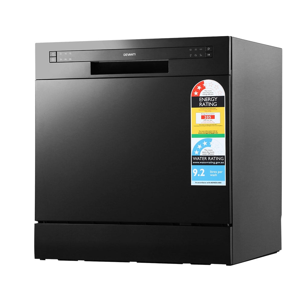 Devanti 8 Place Settings Benchtop Dishwasher Black